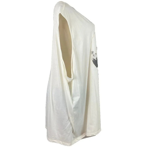 Torrid Plus 6 Eggshell Outdoor Peace Sign Graphic Crew Neck Cotton Tank Tee - Picture 5 of 6